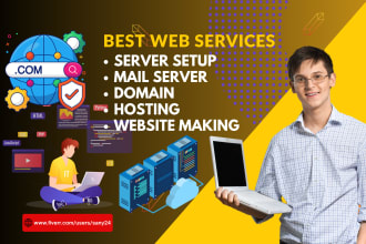 setup cloud server, mail server, webserver include development