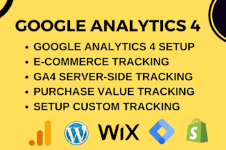 implement ga4 and set up ecommerce tracking, with ads conversion
