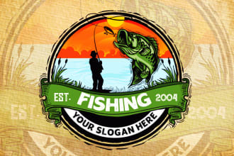 design custom attractive fishing logo