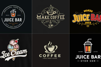 design professional ice cream drink juice bar and coffee logo