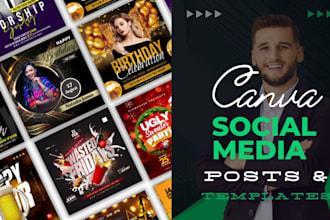design pro social media posts and canva templates for your online course website