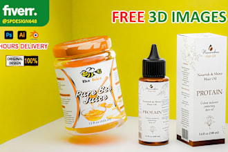 do packaging design, box design, label design, and 3d