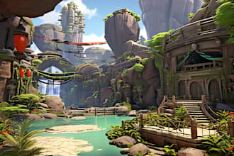 create environment concept art and background
