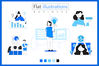 design flat vector illustration for website, app, business