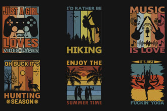 create illustrations and retro vintage t shirt designs