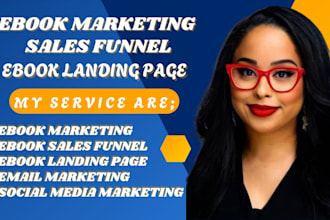 ebook marketing sales funnel, ebook landing page, and promotion