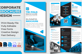 do corporate trifold brochure and food menu design