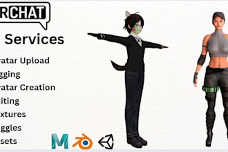 edit a vrchat avatar furry avatar vrc character rig  3d model