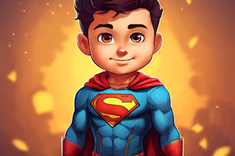create cartoon characters and superhero for you