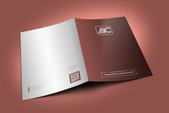 create a professional presentation folder and pocket folder