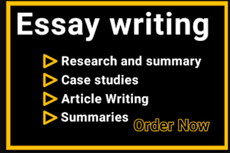 write research and summary essays, articles, book summaries, and case reports