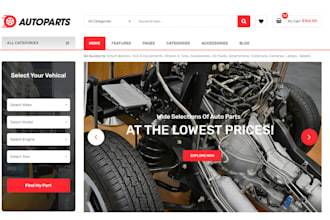 design automated auto parts shopify store car parts website car repair website