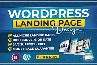 build wordpress landing page or elementor landing page with elementor