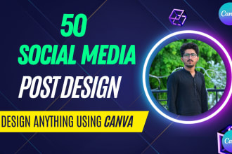 design 50 posts for your social media and canva templates
