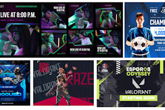 design esports tournament banner flyer poster or any gaming event graphics