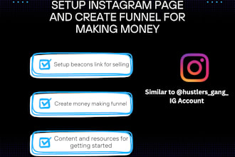 setup instagram theme page and link with beacons ai for selling digital products