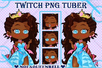 draw your png tuber, chibi, character, oc in cute chibi art