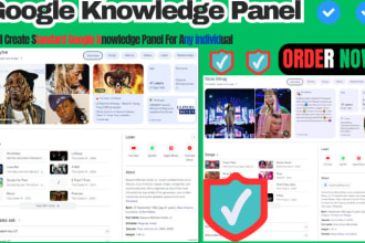 build standard g0ogle knowledge panel, knowledgepanel, google panel for personal