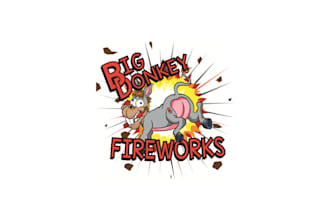 design awesome big donkey fireworks logo
