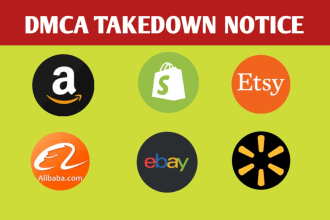 remove copyright listing from amazon, shopify,ebay,etsy,alibaba, walmart by dmca