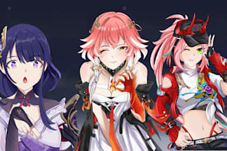 draw  fanart illustration anime genshin impact honkai star rails wuthering wave