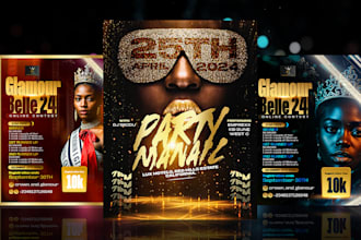 design a professional party or event flyer, postcard