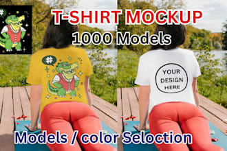 create t shirt mockup or realistic t shirt design HD quality