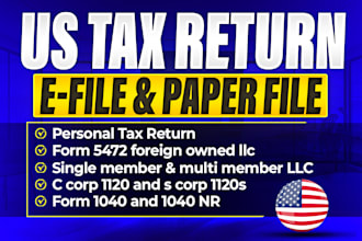 prepare and file foreign owned llc tax returns form 1120 and 5472