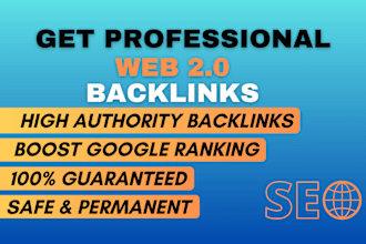 provide web 2 0 backlinks or article submissions manually