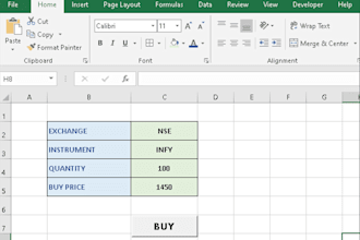 create excel template to trade stocks with upstox or aliceblue or flattrade api