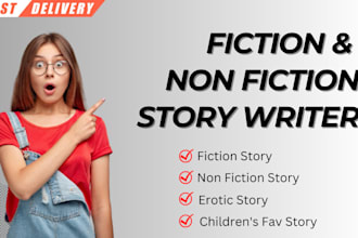 write fiction story, nonfictions story and kids story writer
