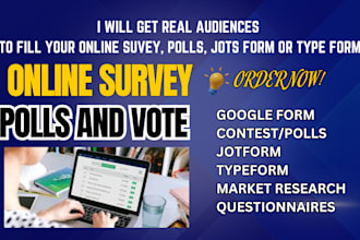 create, get real audiences to fill your online survey polls, jotform or typeform