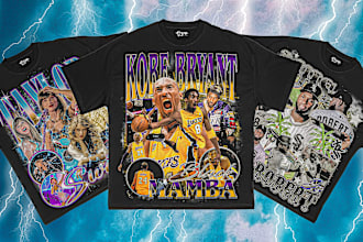 crazy 90s vintage rap tee  bootleg t shirt design