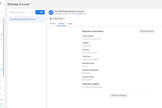 setup business manager for whatsapp API and ads
