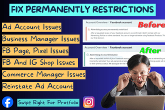 fix your permanently restricted ads account and setup business manager