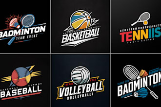 design baseball basketball volleyball tennis or badminton logo