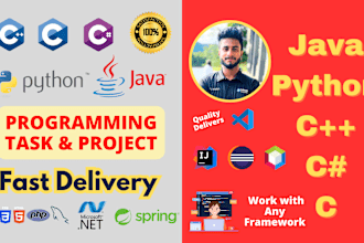 do computer science java python c cpp and c sharp programming task and project