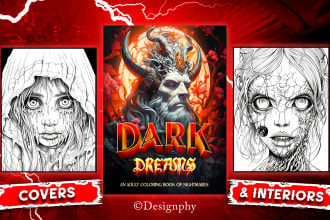 design adult coloring book cover and kdp book interiors