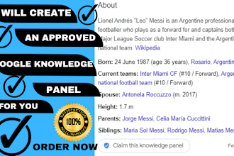 build an active google knowledgepanel, knowledgegraph for you