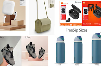 do product photo editing background removal and color change infographic design