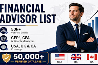 provide verified cfp cfa and financial advisor email list for lead generation