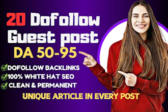 20 premium dofollow guest post service to boost your rank