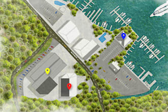draw detail architectural site plan, plot or master plan