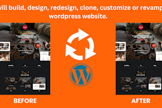 copy, build, design, redesign, revamp, customize or clone wordpress website