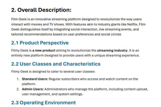 write requirement specification document for softwares