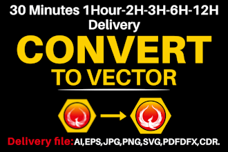 vector tracing, vectorize image, redraw logo, or convert to vector file asap