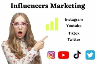 find instagram youtube tiktok twiter influencer marketing