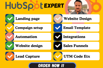 develop hubspot landing page, website hubspot email template hubspot automation