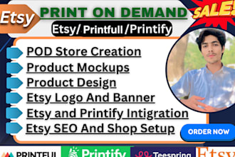 setup etsy print on demand,setup print on demand store and etsy product listing