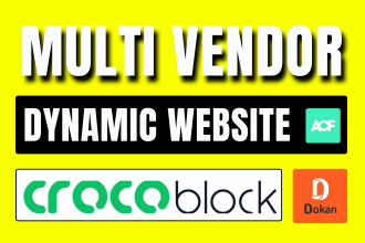 build multi vendor dynamic website by dokan, crocoblock, elementor pro